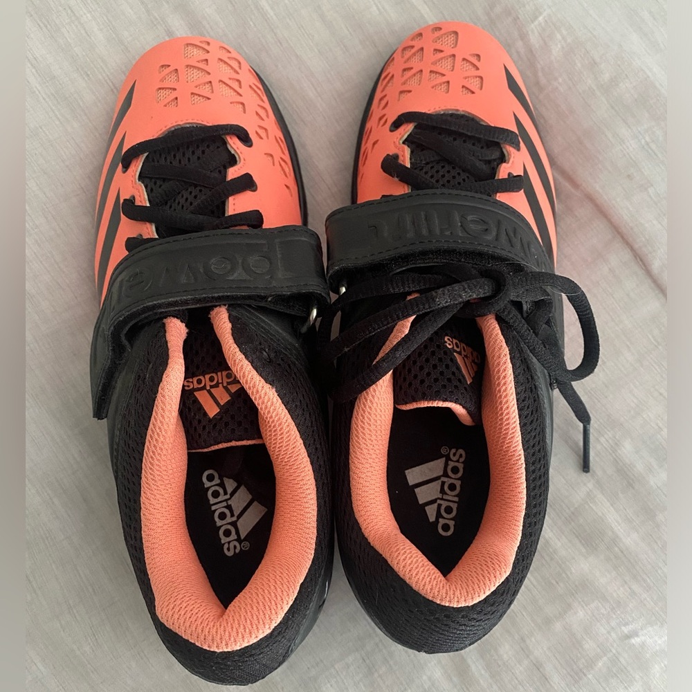 Adidas Powerlift Weight Lifting Size 7.5 Coral/Peach/Pink Black-Brand New